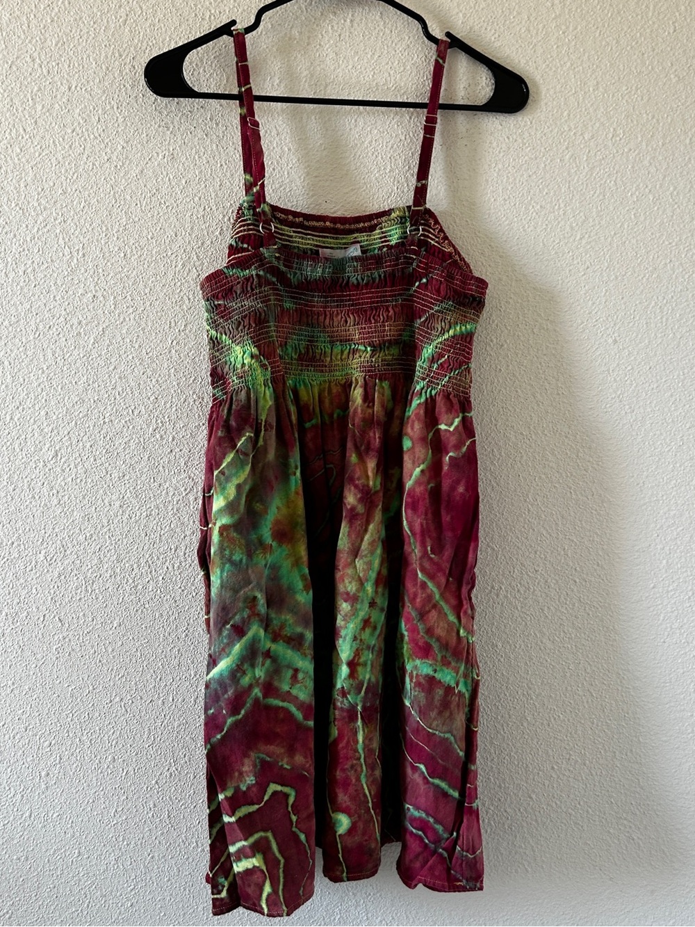 Universal Thread Linen Blend Tie Dye Boho Hippie smocked sundress Women’s Medium - Picture 10 of 10